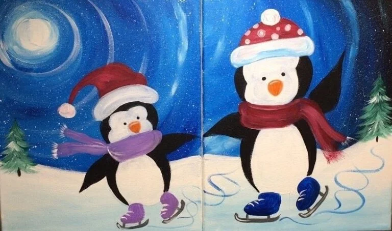 Couple Skating Penguins