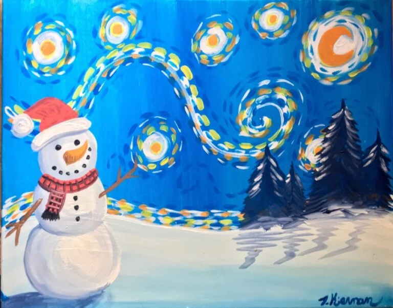 Stary Night Snowman